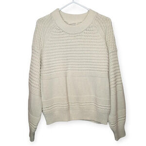 Universal Thread Cream Crew Neck Knit Long Sleeve Sweater Women XL